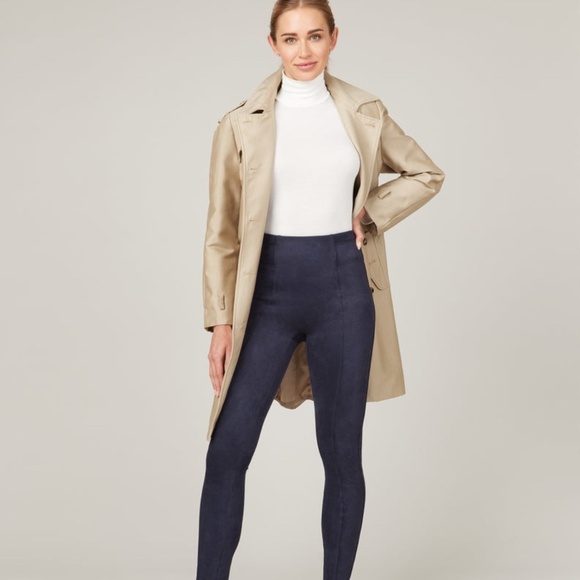 SPANX Pants - NWT SPANX | Comfortable Classic Navy Faux Suede Soft Chic Leggings | Size S